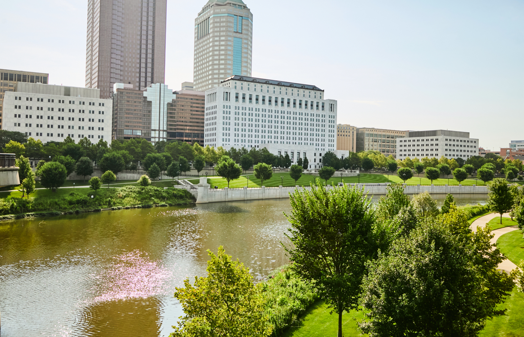 View of river and buildings
