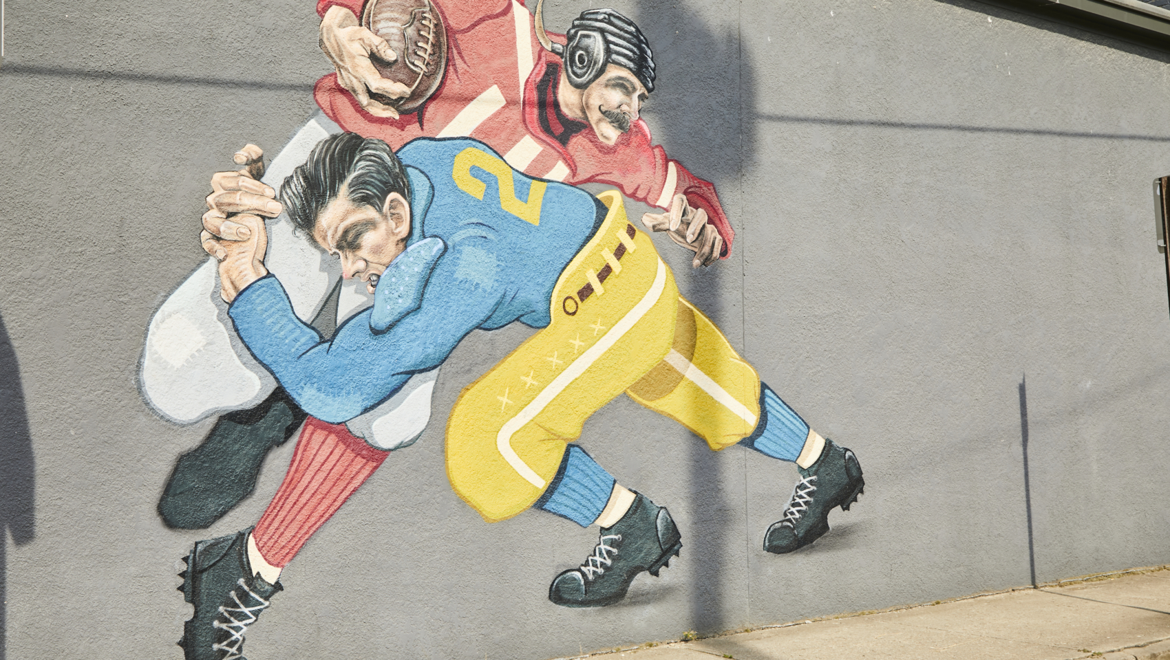 football mural in downtown Columbus
