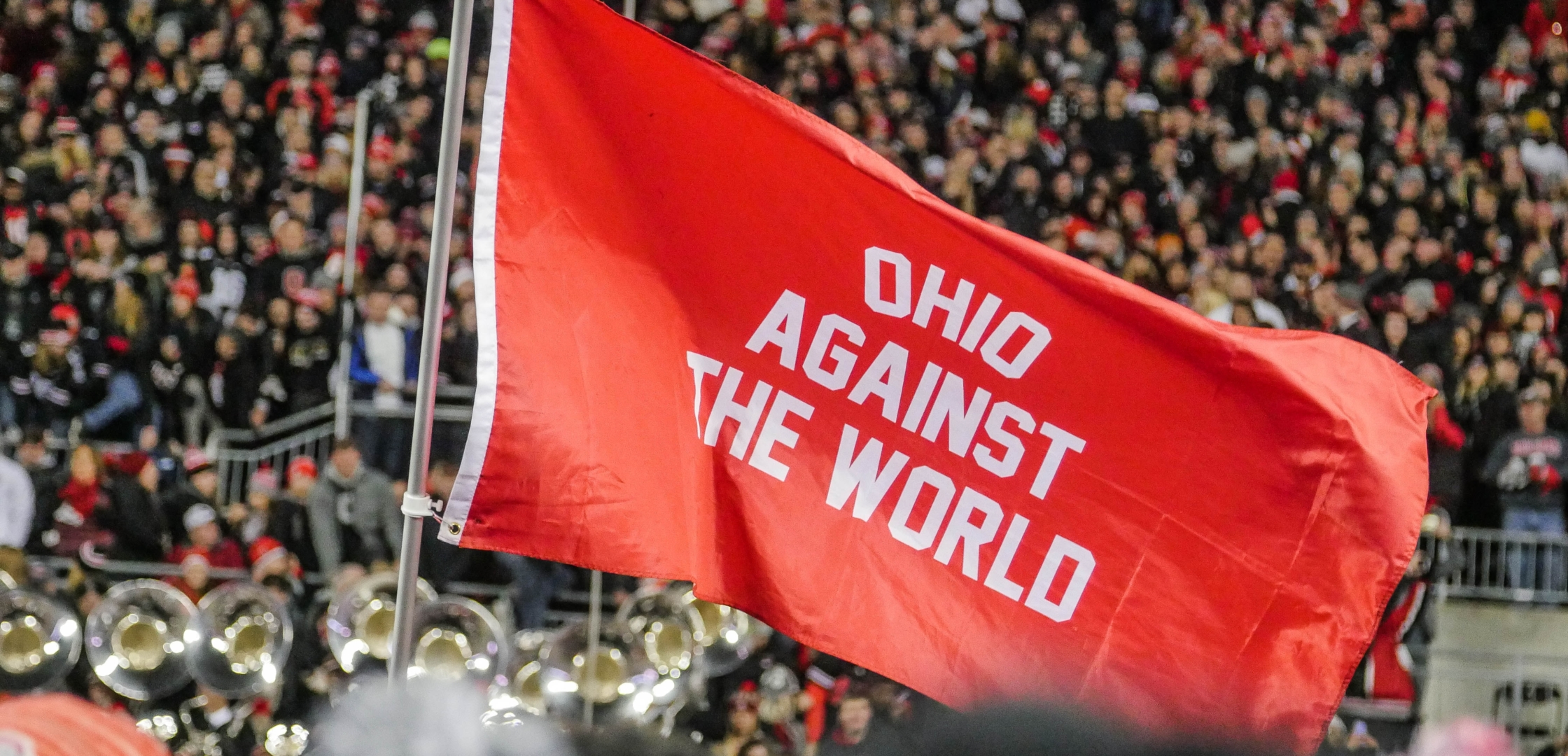 osu Ohio against the world flag