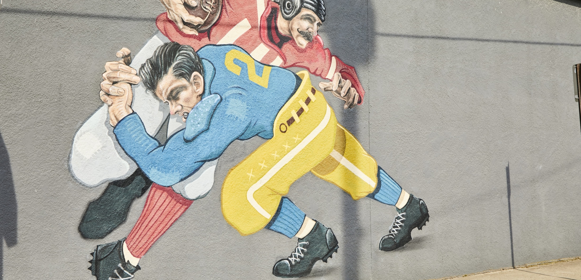 football mural in downtown Columbus